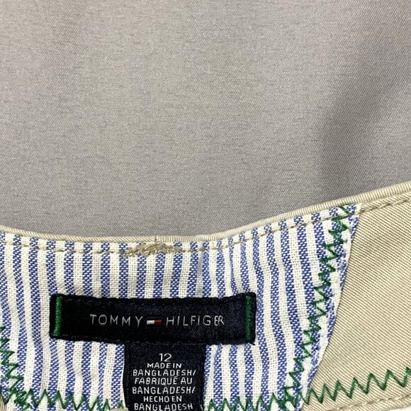 Tommy Hilfiger Khakis/Chinos Beige Women Size 12 Ankle Slit Hem 2 Front Pockets - Picture 7 of 11